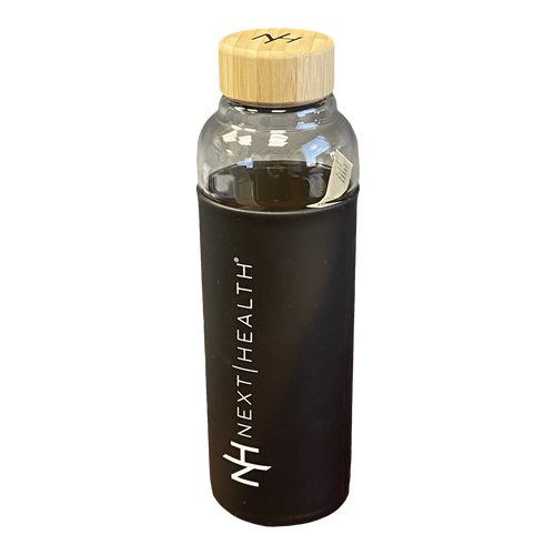 18 oz h2go Bali Single Wall Glass Bottle w/ Silicon